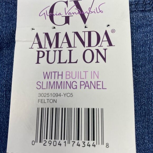 Women's Gloria Vanderbilt Amanda Pull-On Straight Jea ... Color: Felton Size: 16 - Picture 6 of 6